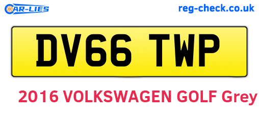 DV66TWP are the vehicle registration plates.