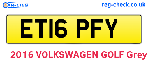 ET16PFY are the vehicle registration plates.