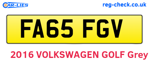 FA65FGV are the vehicle registration plates.