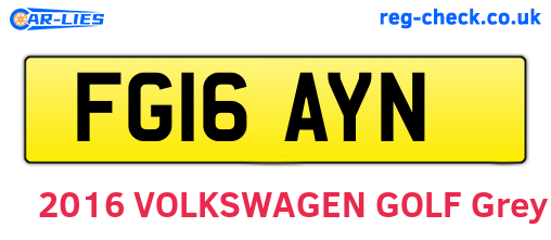 FG16AYN are the vehicle registration plates.