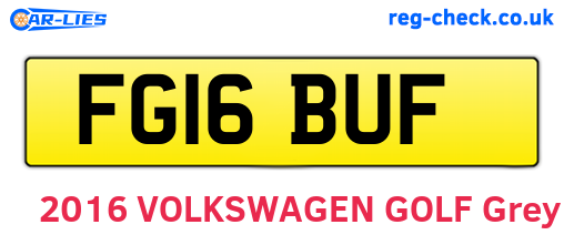 FG16BUF are the vehicle registration plates.