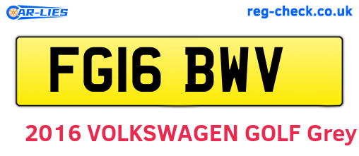 FG16BWV are the vehicle registration plates.