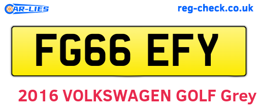 FG66EFY are the vehicle registration plates.