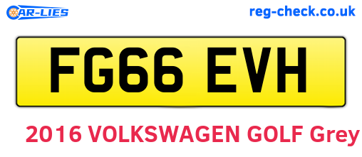 FG66EVH are the vehicle registration plates.