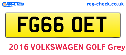 FG66OET are the vehicle registration plates.