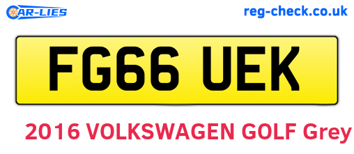 FG66UEK are the vehicle registration plates.