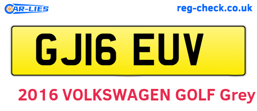 GJ16EUV are the vehicle registration plates.