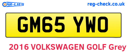 GM65YWO are the vehicle registration plates.