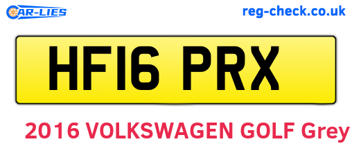 HF16PRX are the vehicle registration plates.