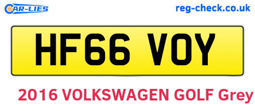 HF66VOY are the vehicle registration plates.