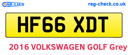HF66XDT are the vehicle registration plates.