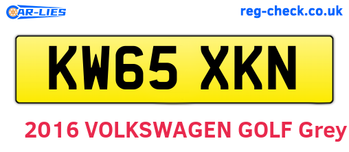 KW65XKN are the vehicle registration plates.