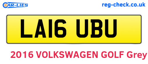 LA16UBU are the vehicle registration plates.