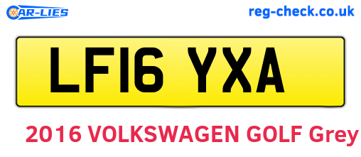 LF16YXA are the vehicle registration plates.