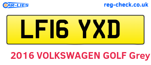 LF16YXD are the vehicle registration plates.