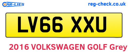 LV66XXU are the vehicle registration plates.