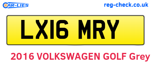 LX16MRY are the vehicle registration plates.
