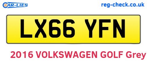 LX66YFN are the vehicle registration plates.