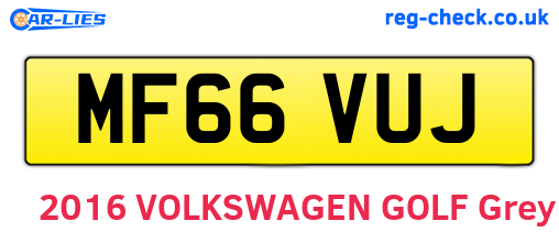 MF66VUJ are the vehicle registration plates.