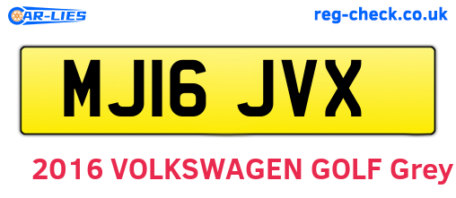 MJ16JVX are the vehicle registration plates.