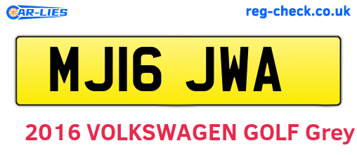 MJ16JWA are the vehicle registration plates.