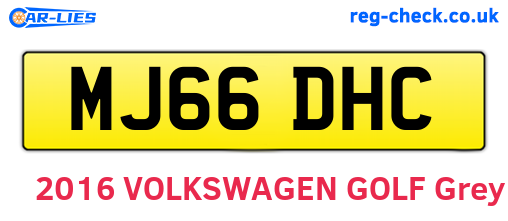 MJ66DHC are the vehicle registration plates.