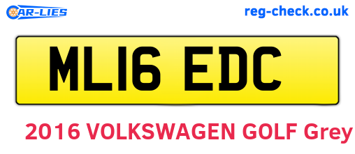 ML16EDC are the vehicle registration plates.