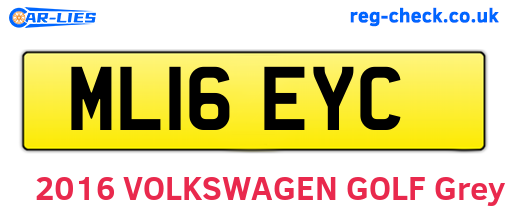 ML16EYC are the vehicle registration plates.