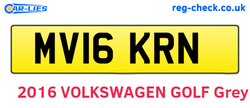 MV16KRN are the vehicle registration plates.