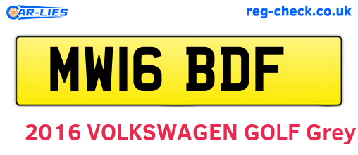 MW16BDF are the vehicle registration plates.