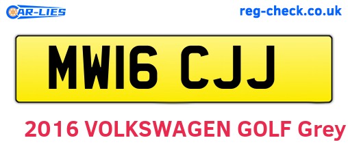 MW16CJJ are the vehicle registration plates.
