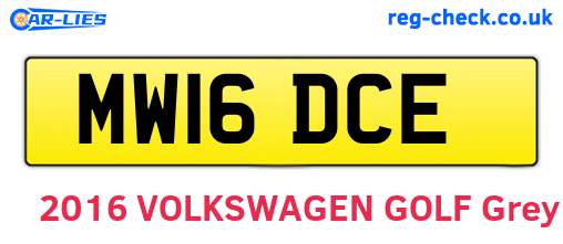 MW16DCE are the vehicle registration plates.