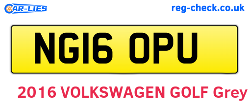 NG16OPU are the vehicle registration plates.