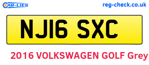 NJ16SXC are the vehicle registration plates.