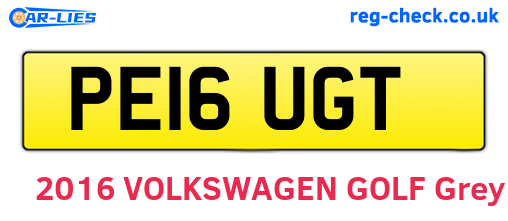 PE16UGT are the vehicle registration plates.