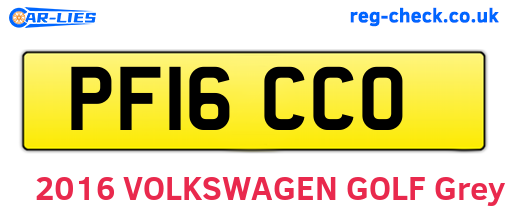 PF16CCO are the vehicle registration plates.