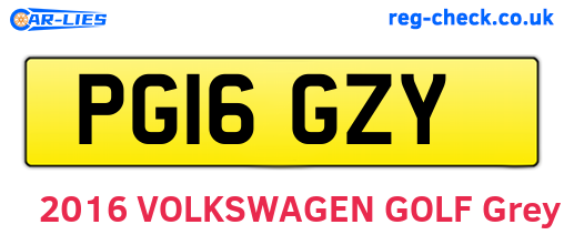 PG16GZY are the vehicle registration plates.