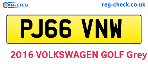 PJ66VNW are the vehicle registration plates.