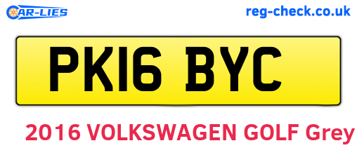 PK16BYC are the vehicle registration plates.