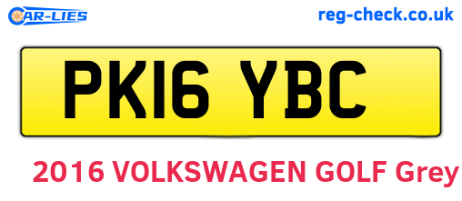PK16YBC are the vehicle registration plates.