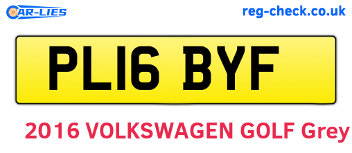 PL16BYF are the vehicle registration plates.