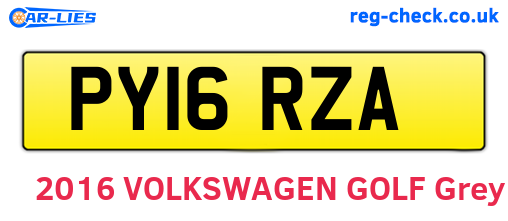 PY16RZA are the vehicle registration plates.