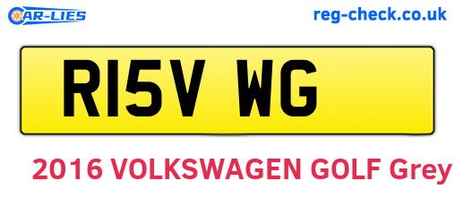 R15VWG are the vehicle registration plates.