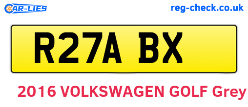 R27ABX are the vehicle registration plates.