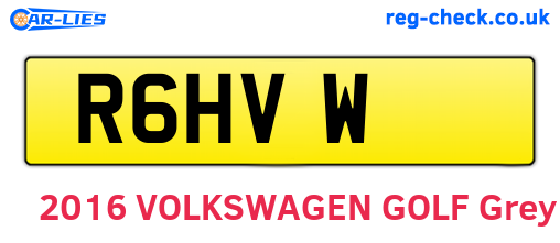 R6HVW are the vehicle registration plates.