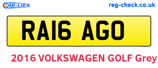 RA16AGO are the vehicle registration plates.