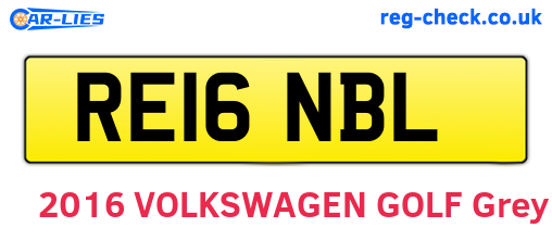 RE16NBL are the vehicle registration plates.