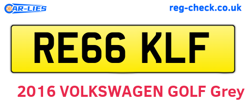 RE66KLF are the vehicle registration plates.