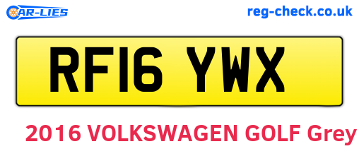 RF16YWX are the vehicle registration plates.
