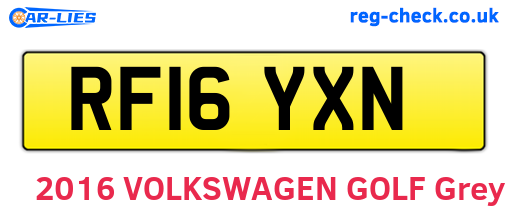 RF16YXN are the vehicle registration plates.